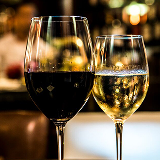 Red and white wine