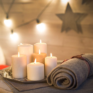 Winter Scene of Candles